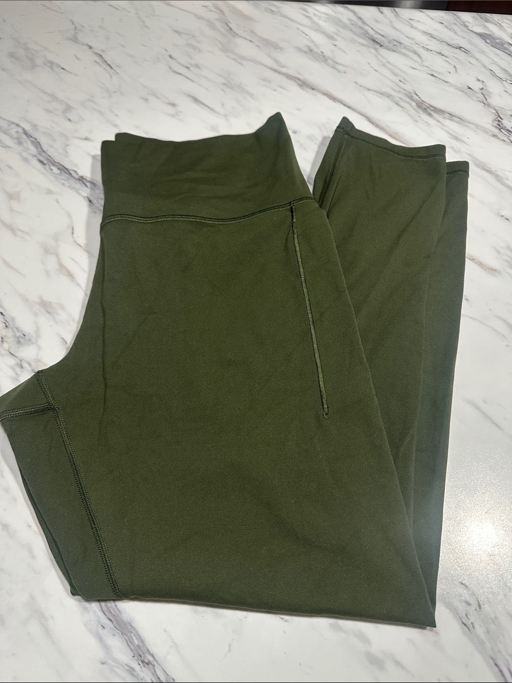 Athleta Olive Leggings with High Waist and Side Pocket